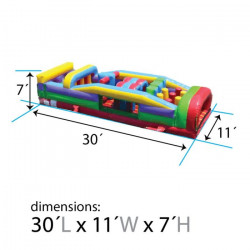 30 foot inflatable obstacle course retro 7 element dimensions 1695507228 30 ft Retro 7 Element Obstacle