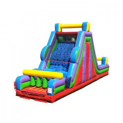 rockclimb retro front 1649899082 40 Ft Obstacle and Rock Climb Dual Lane Slide